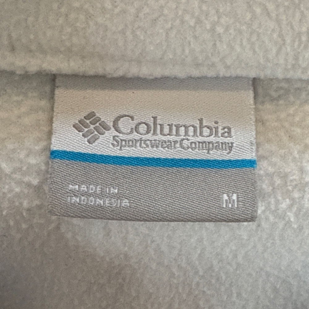 Columbia Women's White Utility Jacket fleece Medium EUC Full zip front - Picture 2 of 12
